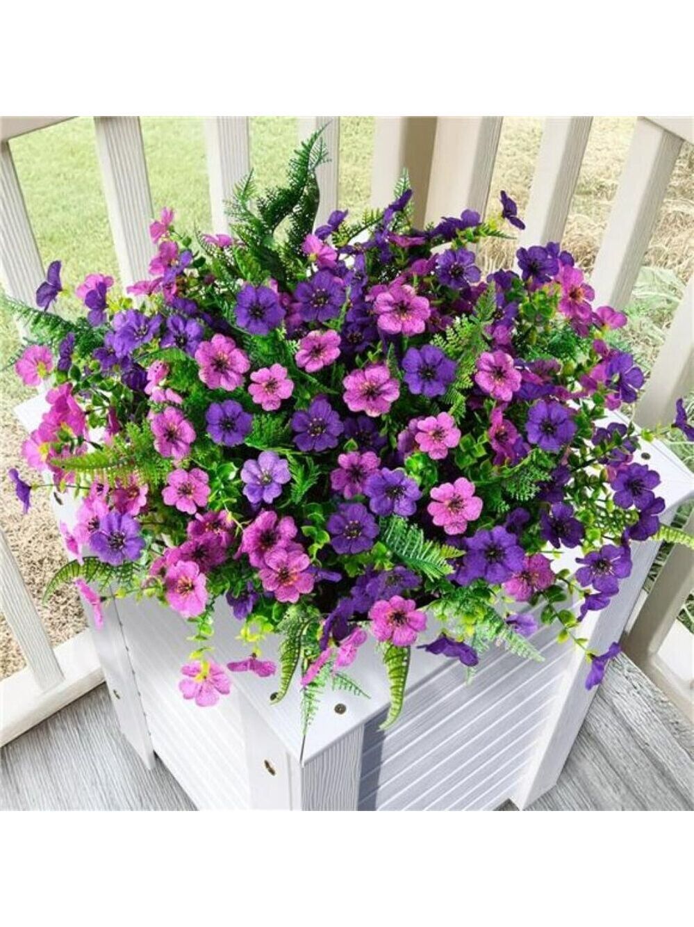 UV Resistant Silk Outdoor Flowers Multicolor Fake Plants for Porch Patio Yard